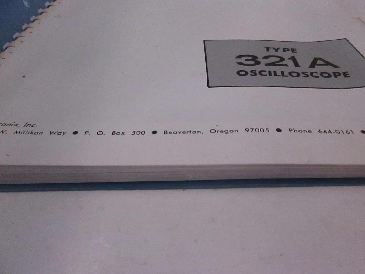 Used Tectronix Type 321A Oscilloscope Instruction Manual, Used