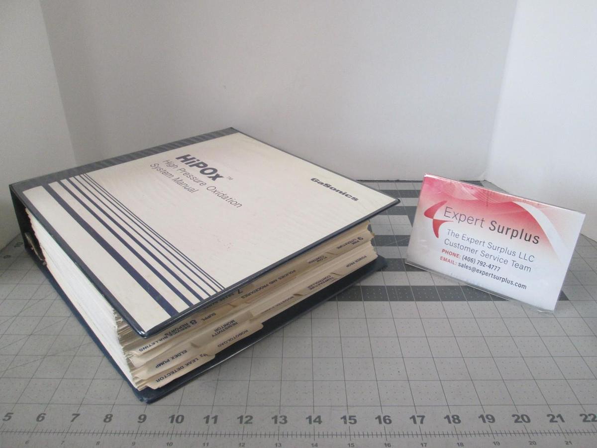 Used Gasonics, HiPOx, High Pressure Oxidation System Manual, Used
