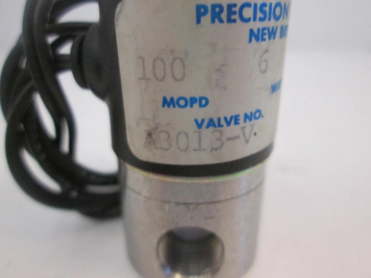 Used Precision Dynamics A3013-V Solenoid 2-Way Valve, 100 MOPD, Used