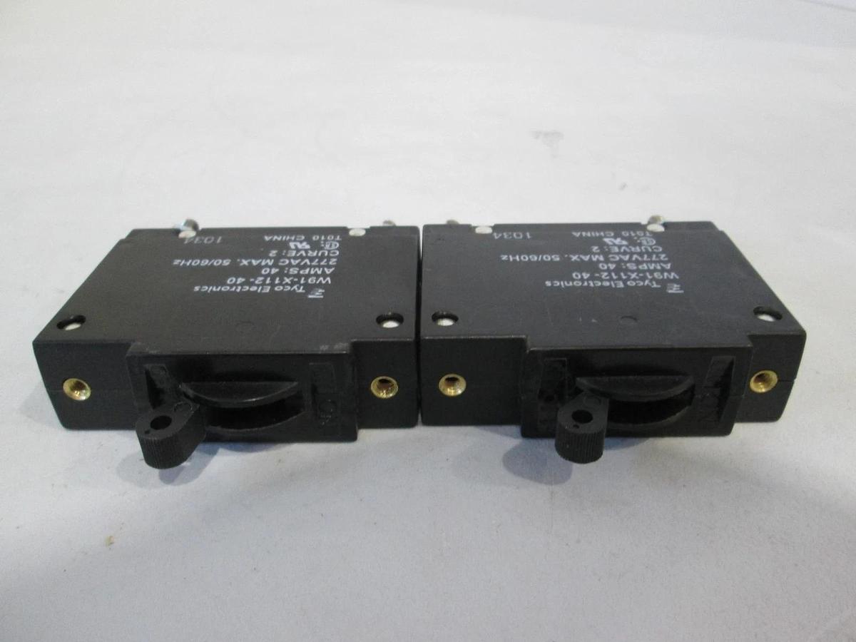 Tyco Electronics, W91-X112-40, Circuit Breaker, 40A, 277VAC Max, New, Lot of 2