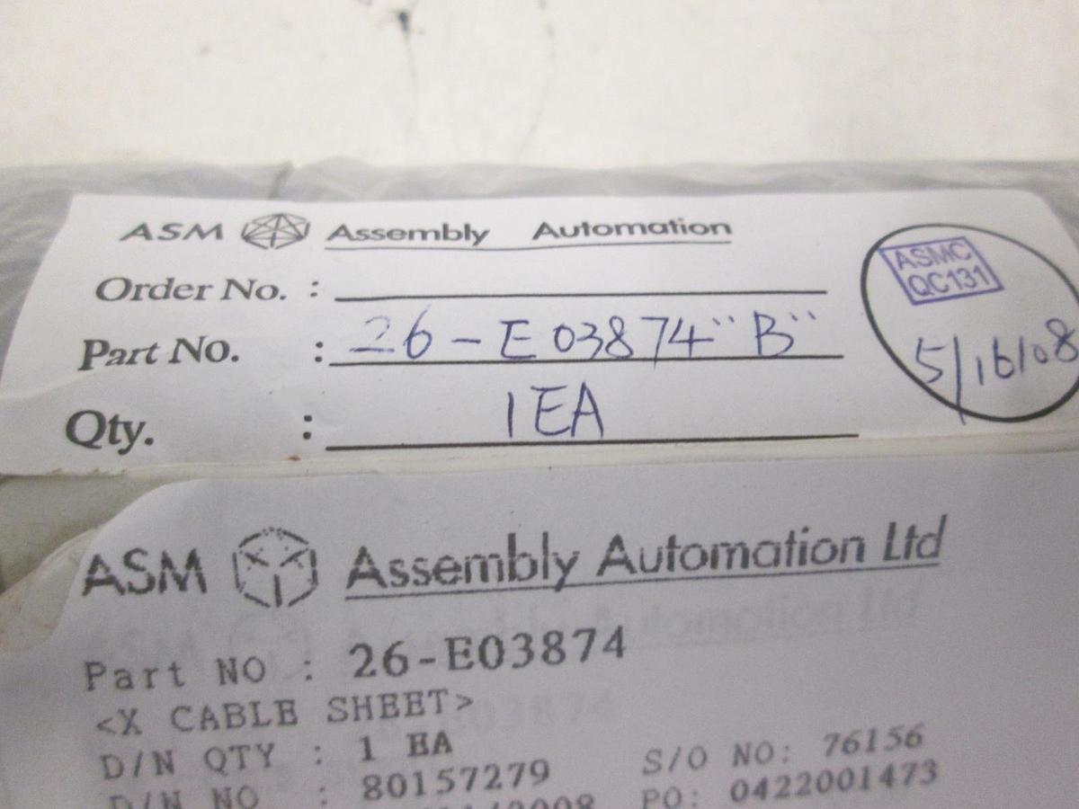 ASM, X Cable Sheet, 26-E03874, New