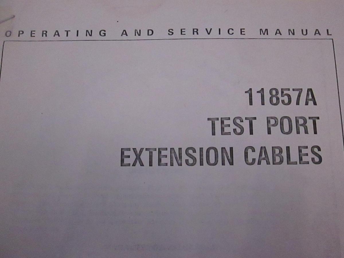 Used HP Model 11857A Test Port Extension Cables Operating and Service Manual, Used