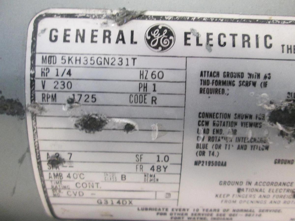 Used GE 5KH35GN231T Motor w/ GAST 0522-V103-G314DX Pump, Used