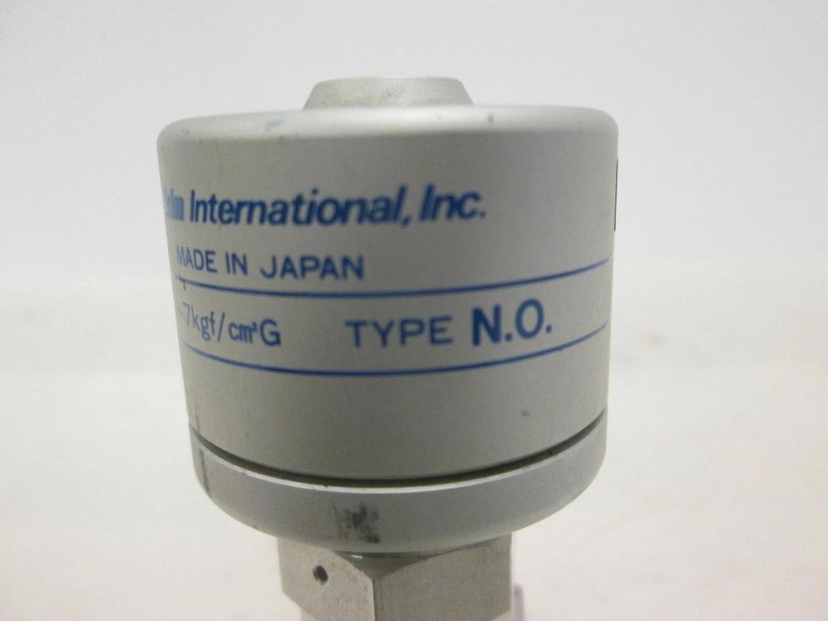 Used Fujikin O.P. 3.5-7kgf/cm2G Pneumatic Valve, N.O, Used