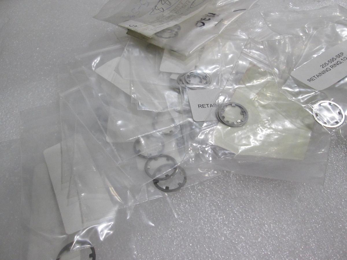 Used Retaining Ring, 1/2" Shaft, SS, 205-595, New, Lot of 49