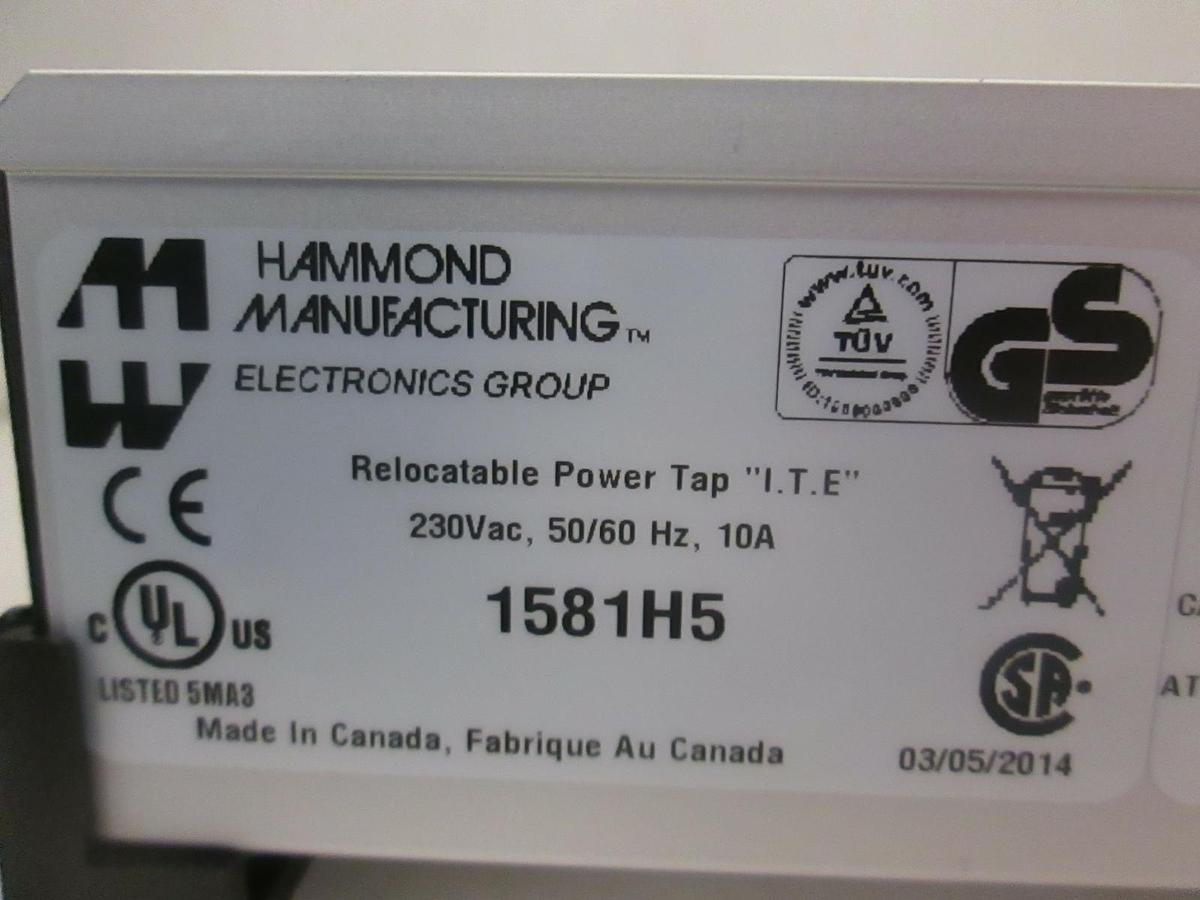 Used Hammond Manufacturing Power Strip 1581H5, New