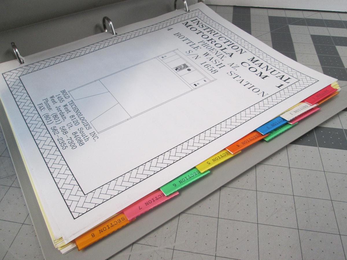 Used Bold Technologies, 1658, 4 Bottle Wash Station, Motorola Com 1, Instruction Manual, Used