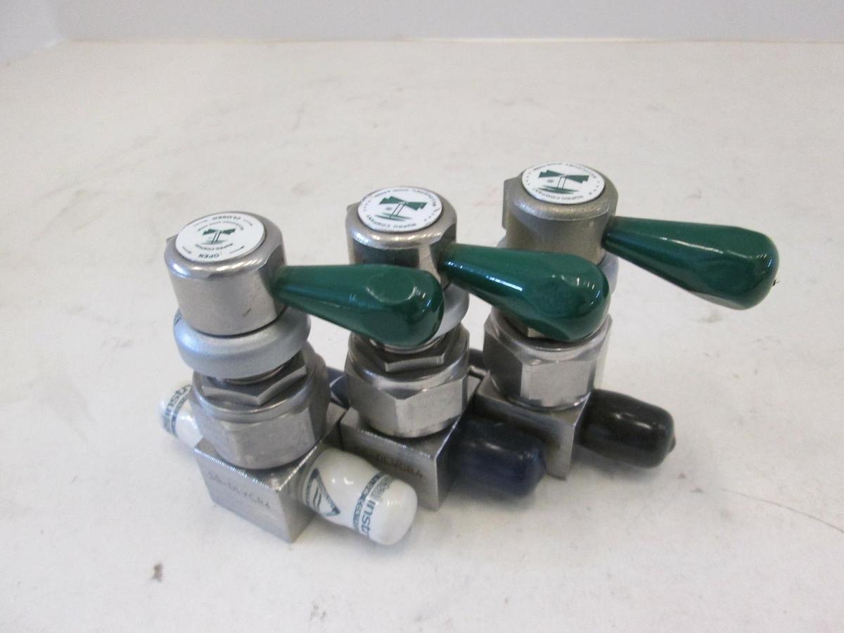 Used Nupro, SS-DLVCR4, Diaphragm Sealed Valve, 1/4 MVCR, Used, Lot of 3