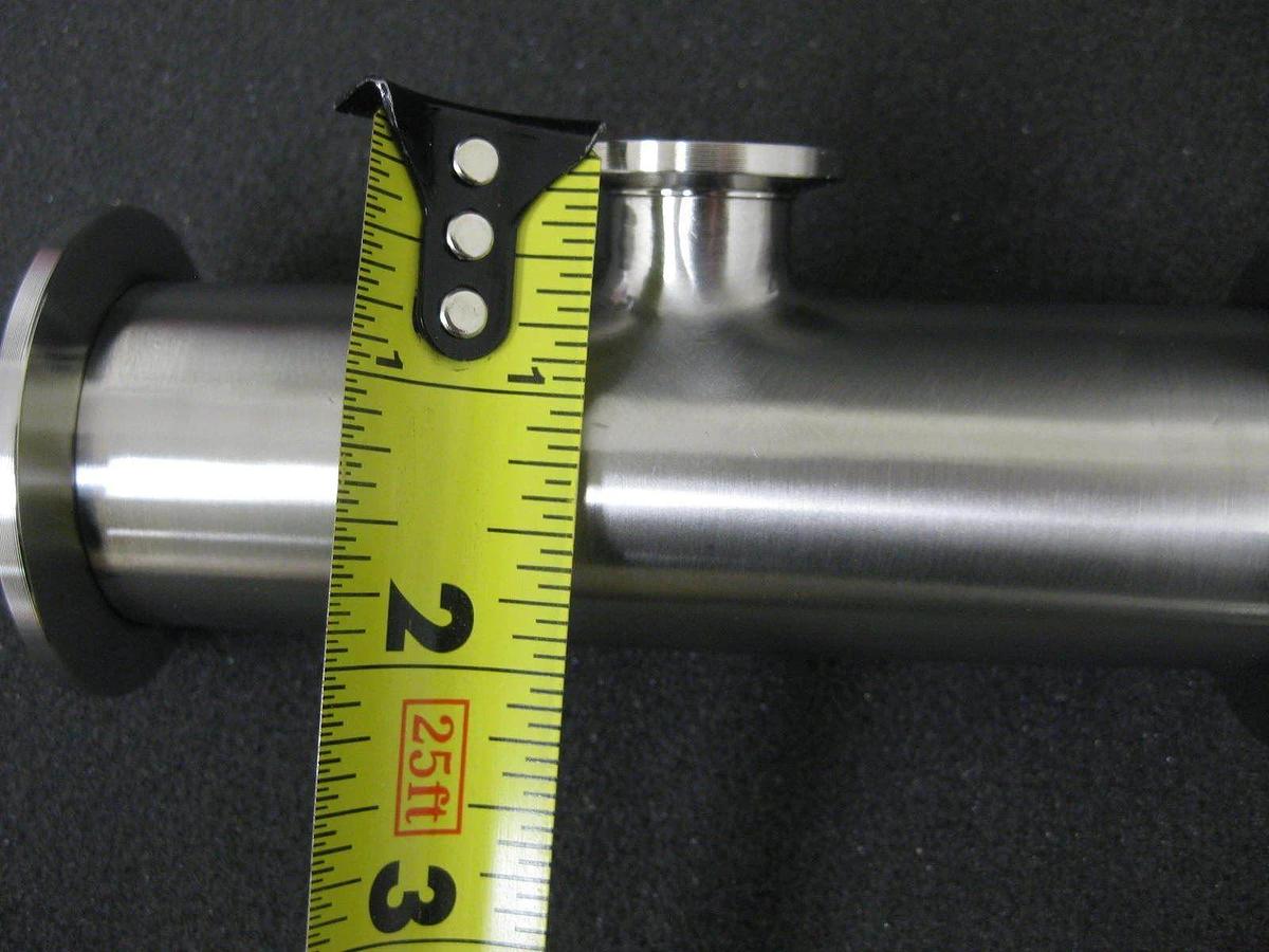 Stainless Steel Vacuum Tube Weldment, TEE NW40 Flange and NW16 Flange, New