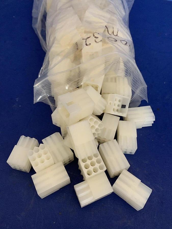 9 Position Square Housing, Plug Connector, Nylon, Lot of 90+