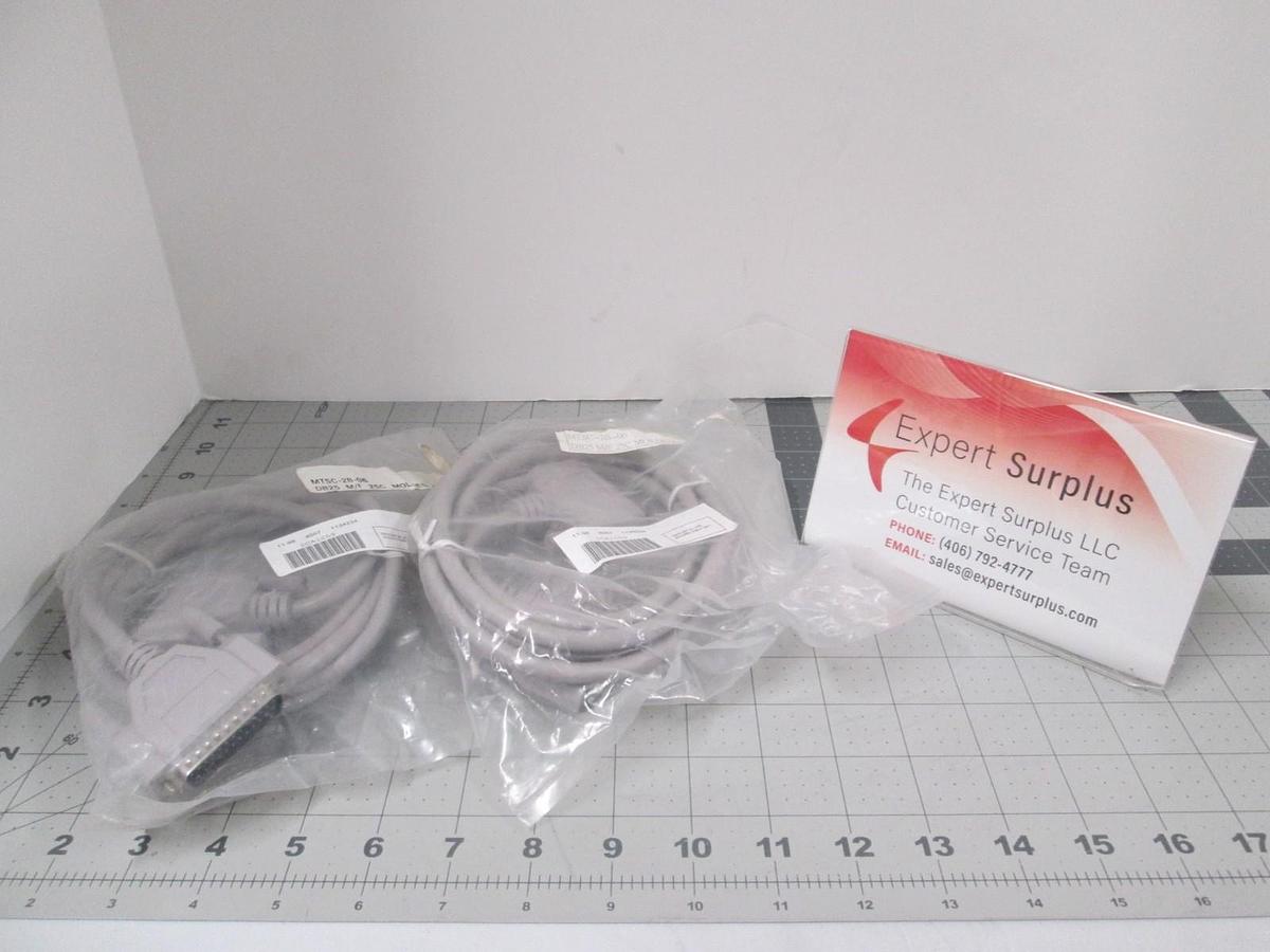 MTSC-28-06, DB25 M/F 25C Molded Cable 6 Ft New, Lot of 2