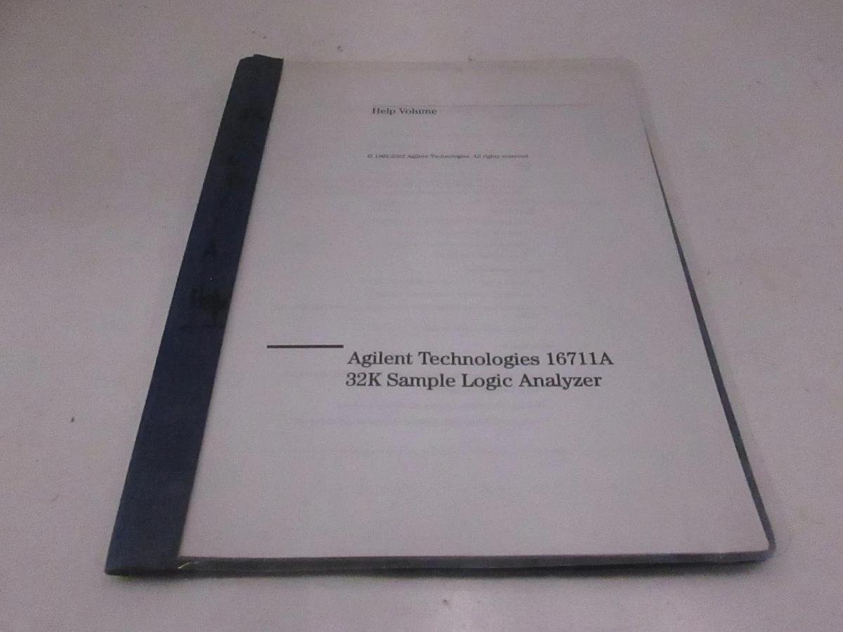 Used Agilent Technologies 16711A 32K Sample Logic Analyzer Help Volume, Used