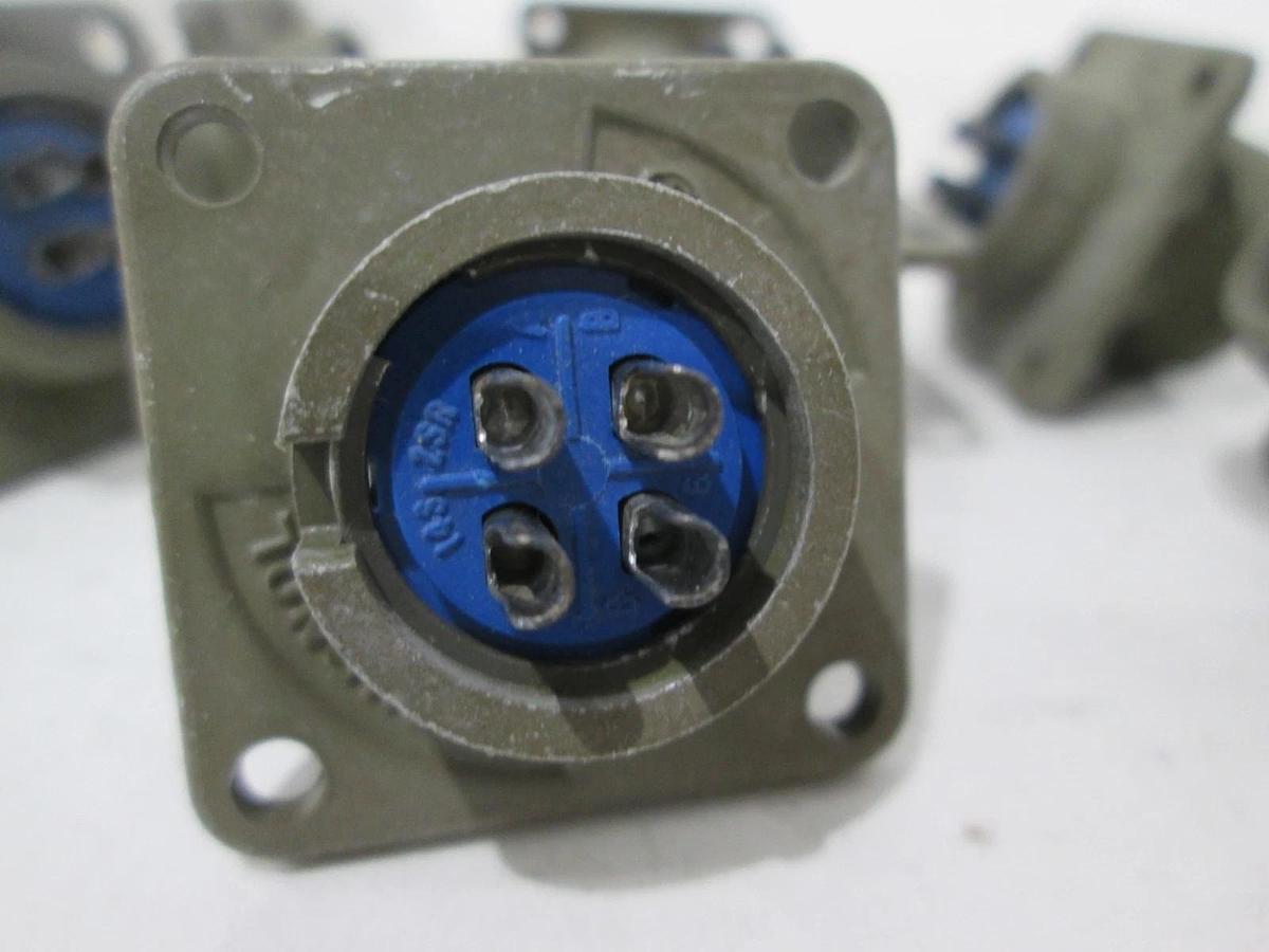 Used Amphenol, MS3102A, 4 Pin Connector, Used, Lot of 7