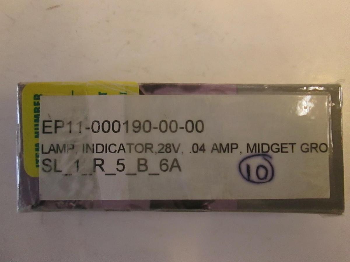 Used Lamp Indicator, 28V, .04 AMP, Midget, EP11-000190-00-00, Used, Lot of 5