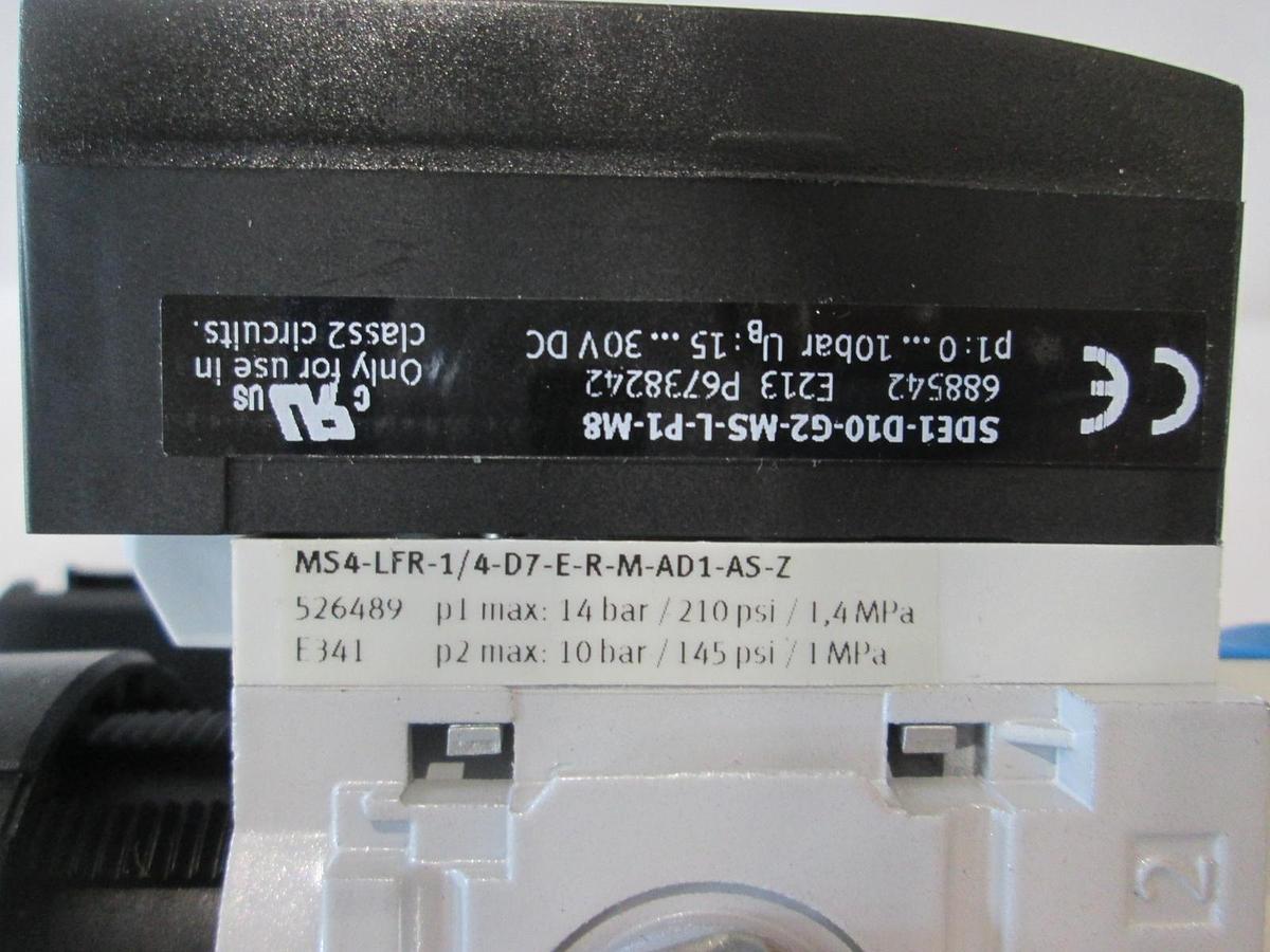 Used Festo, MS4-LFR-1/4 Filter Regulator Assy w/ M54N-EM1 Filter, Used