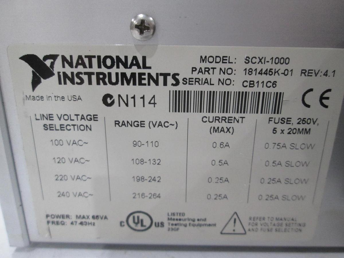 Used National Instruments, SCXI-1000 Chassis w/SCXI-1321 (2), Used