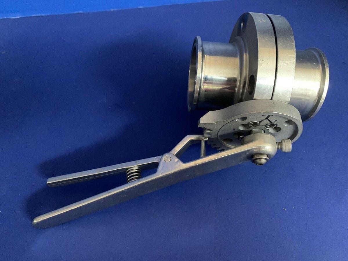 Used 2" Sanitary Flange Butterfly Valve with Clamp Handle, Used