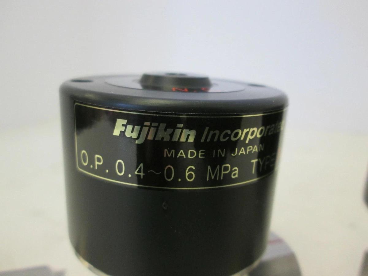 Used Fujikin, O.P. .4-.6 MPa Pneumatic Valve, N.C, 316L, Used, Lot of 2