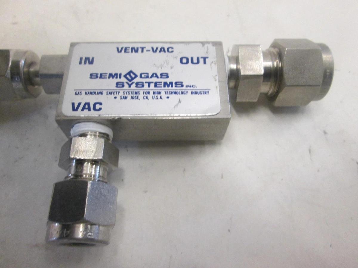 Used VGS, 316L Series 14, 521980, Manual Valve w/ Semi Gas Systems Vent-Vac, Used