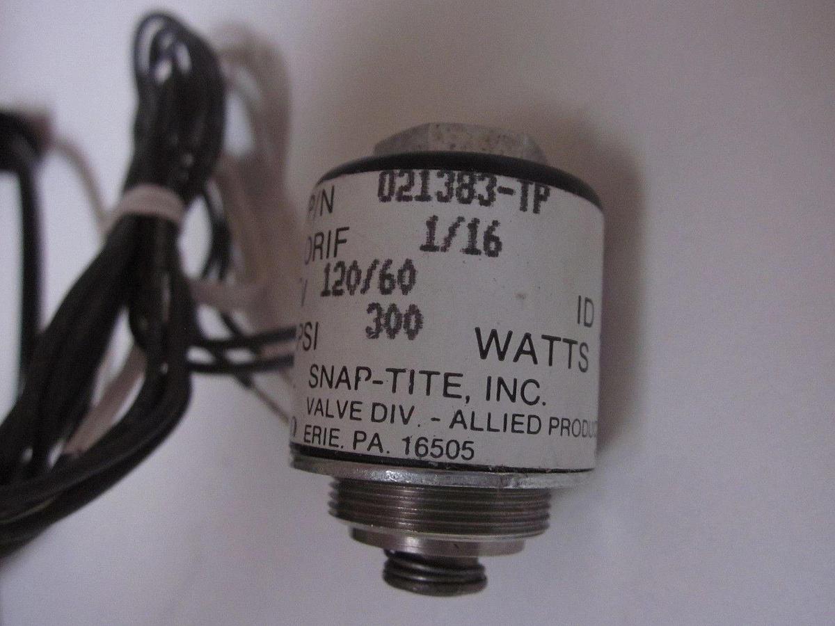LOT of 4! SNAP-TITE 021383-TP SOLENOID VALVE, Orifice 1/16, 300 psi, 7 W