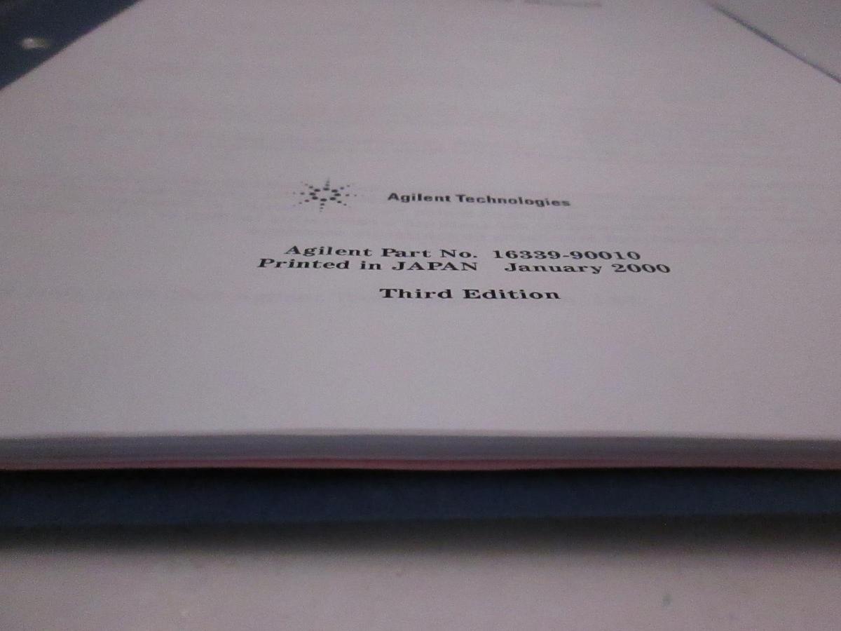 Used Agilent 16339A Component Test Fixture, Operating and Service Manual, Used