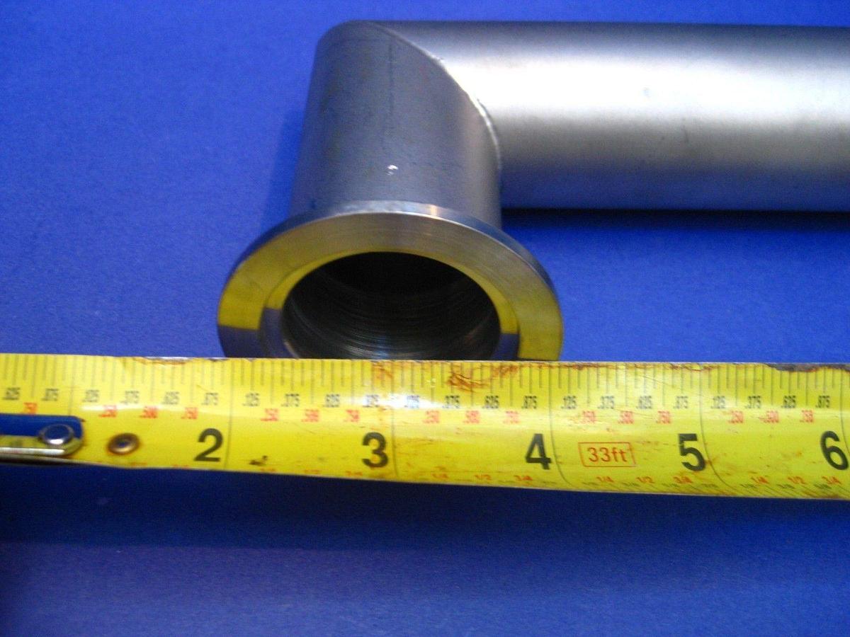 Used Stainless Steel Miltered Elbow Vaccum Pipe, 12" x 2.5" L, NW40 Flanges