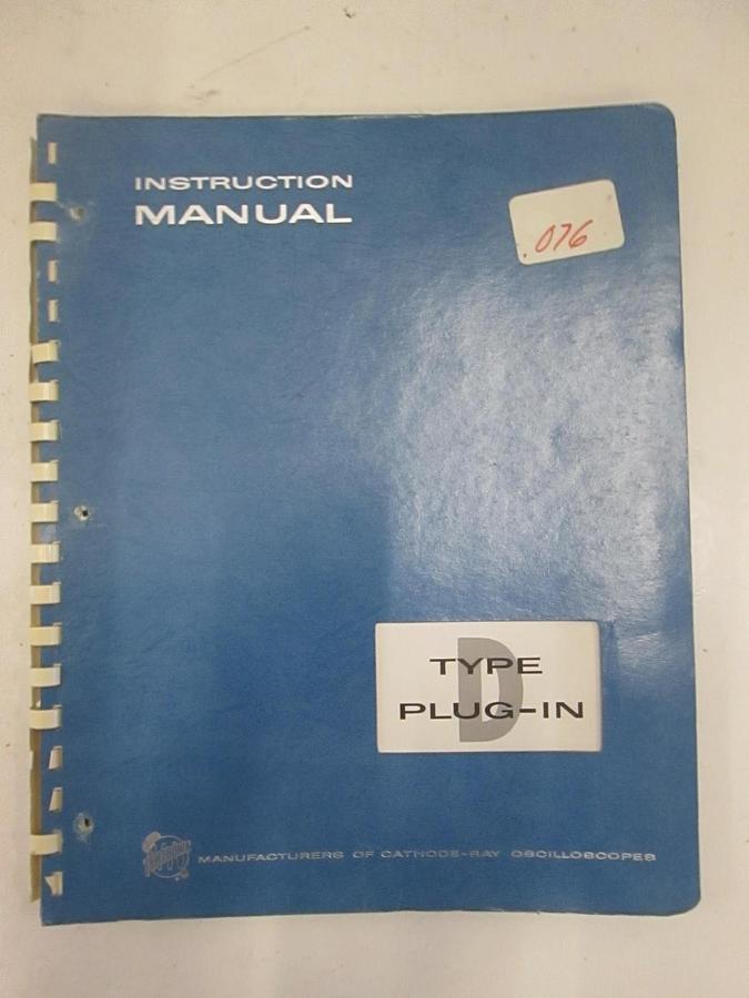 Used Tektronix Type D,E,H,122,1121 and 519 Plug-In Instruction Manual, Used