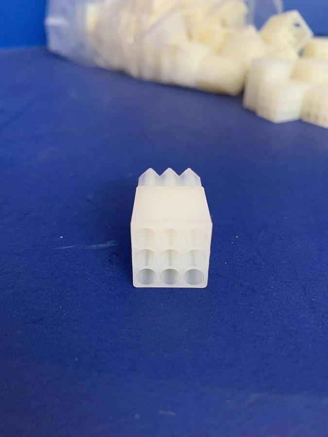 9 Position Square Housing, Plug Connector, Nylon, Lot of 90+