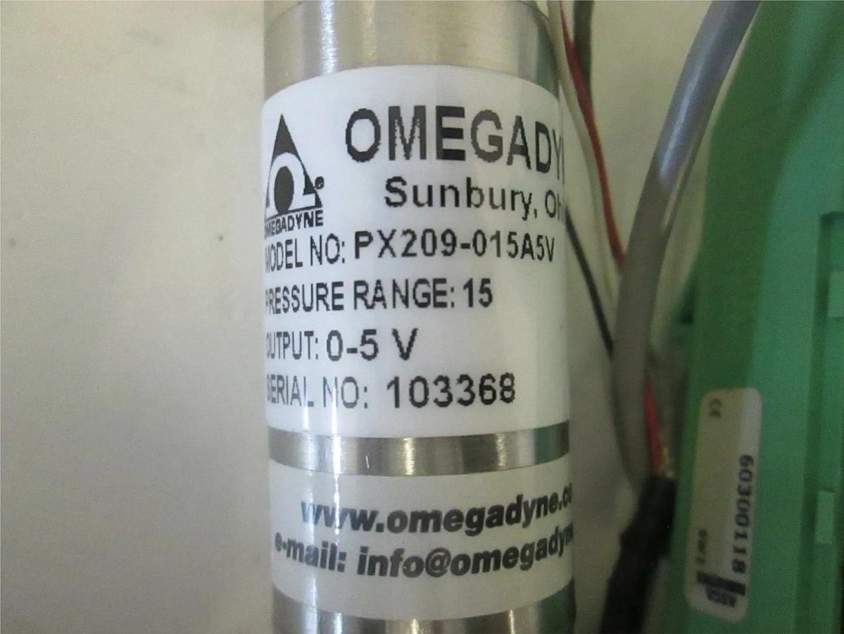 Used Asco Control Box w/ Omega PX209-015A5V Pressure Transducer, Used