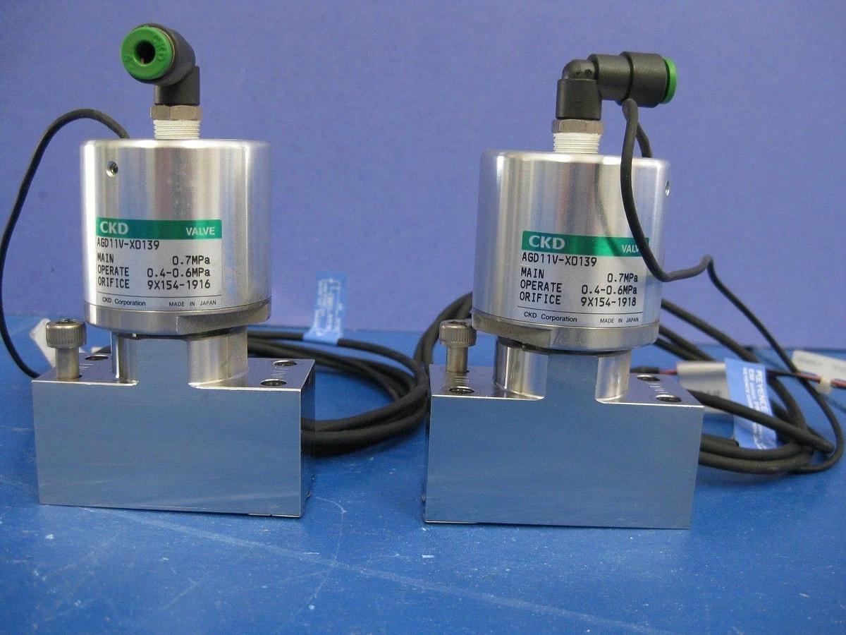 Used CKD AGD11V-X039 Block Valve with Keyence EM-030P Proximity Switch N.C. Lot of 2