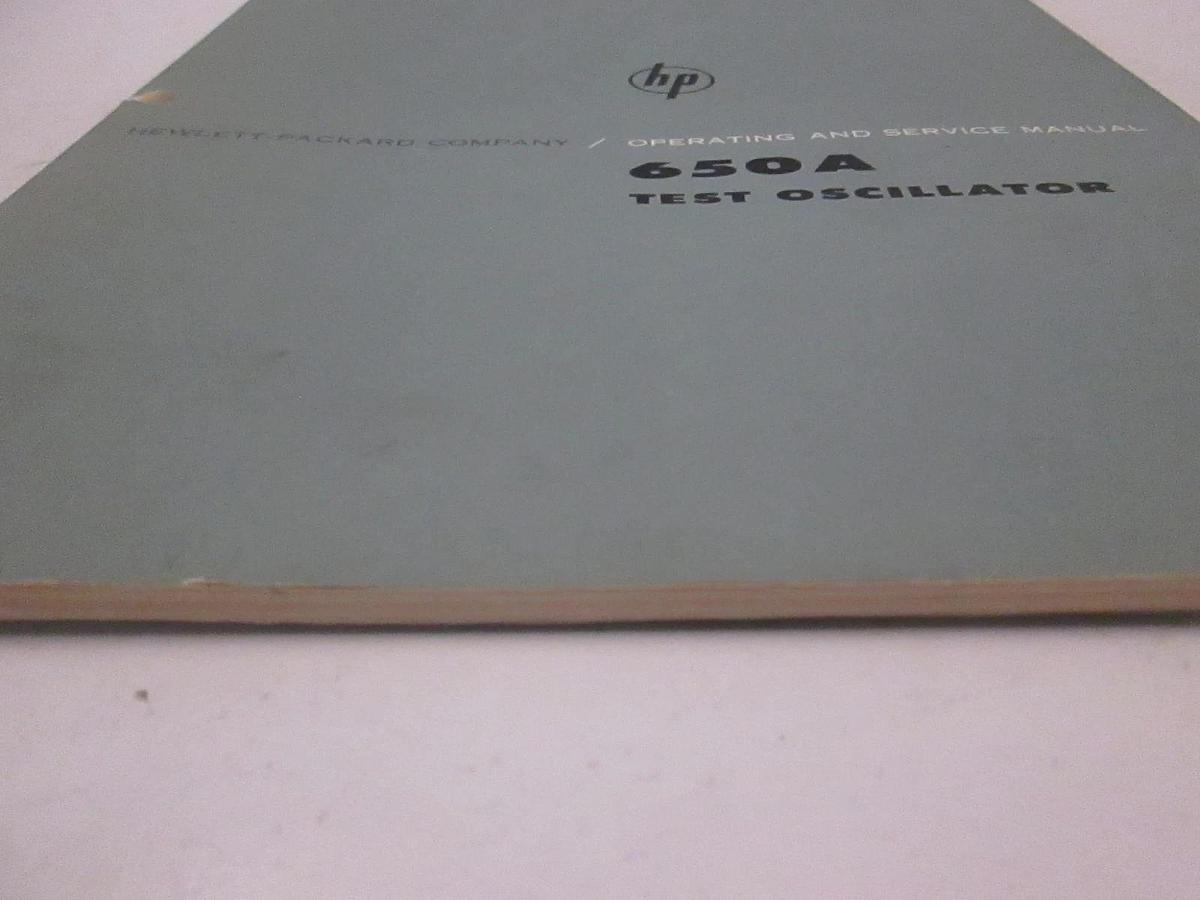 Used HP 650A Test Oscillator Operating and Service Manual, Used