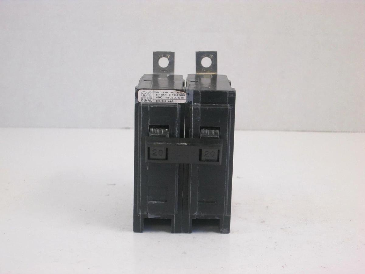 Used Westinghouse 228P931H01C Circuit Breaker, 120/240 VAC, 2 Pole, 20A