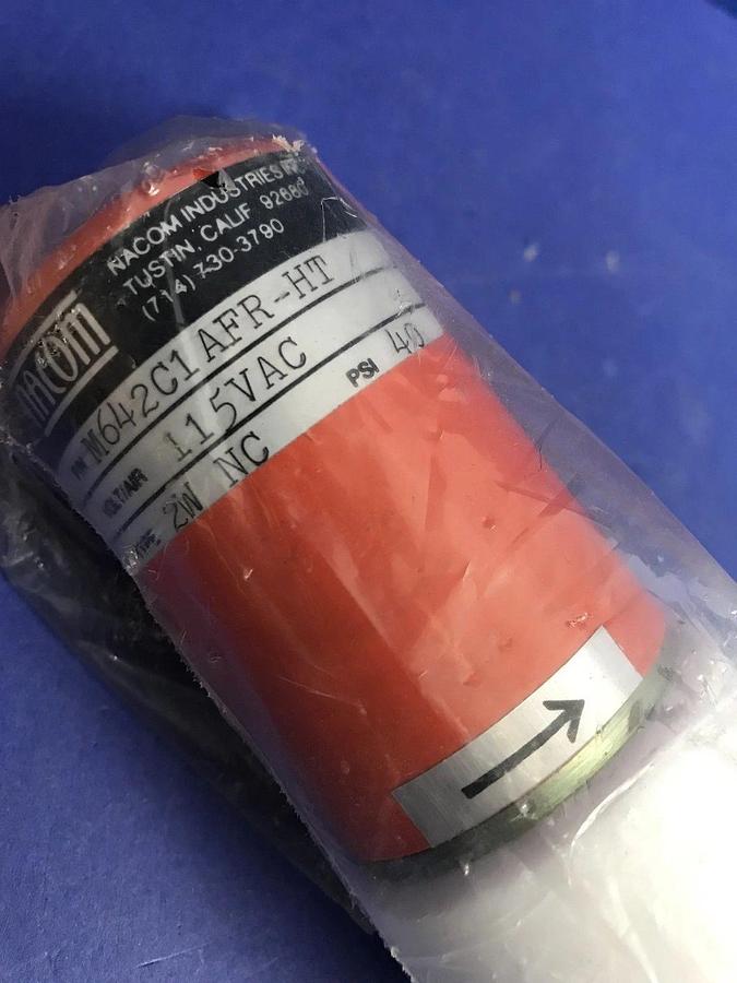 Nacom PTFE Solenoid Valve, M642C1AFR-HT, 3/8", Normally Closed, 40 psi, New