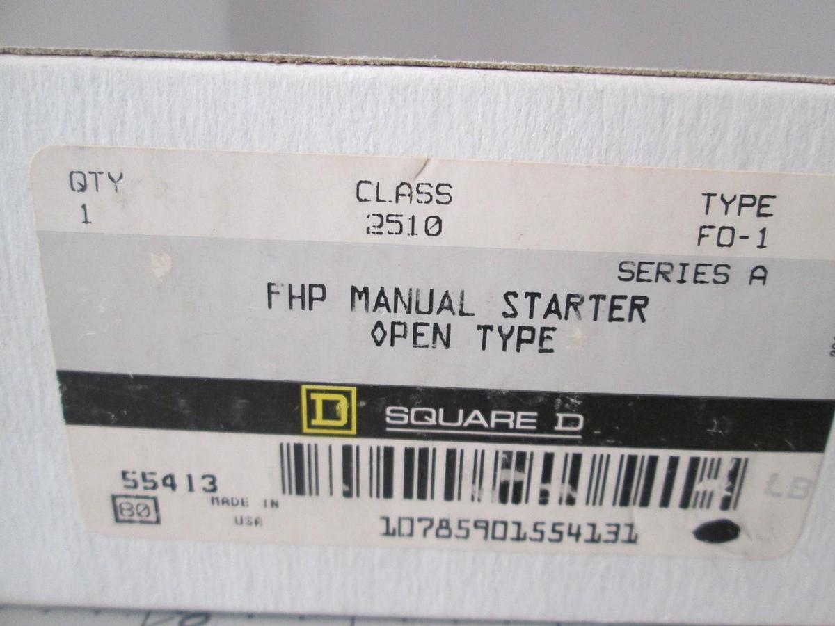 Square D, FO-1, FHP Manual Starter, Open Type, New