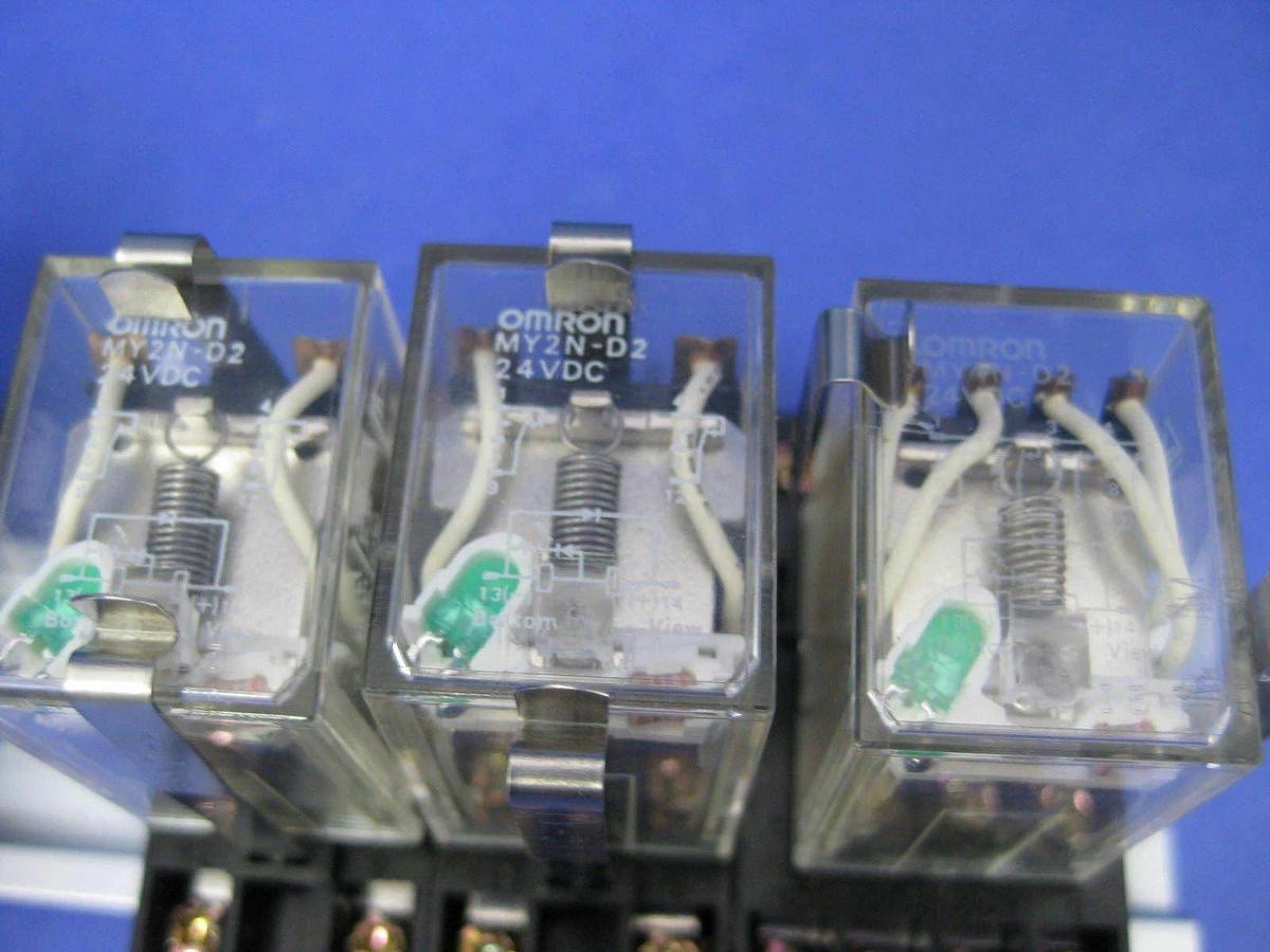 Used OMRON Relay Assy w/ MY2N-D2 Relays, Track Mount, Used