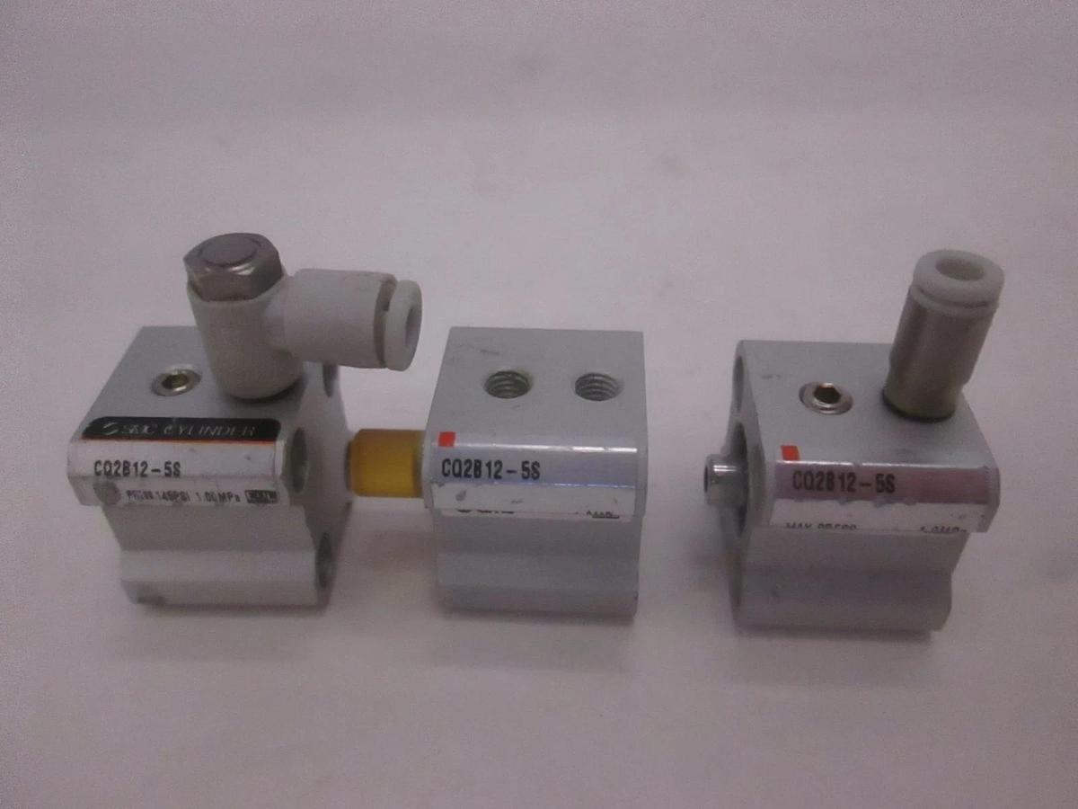 Used SMC, CQ2B12-5S, Pneumatic Cylinder, Used, Lot of 3