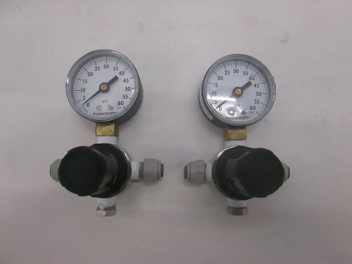 Used Watts Fluidair, Pressure Regulator w/ Gauge, Model R362-02BSS/M1, Used, Lot of 2