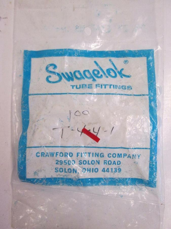 Used Swagelok T-4A4-1, White Tube Fittings, Lot of 100