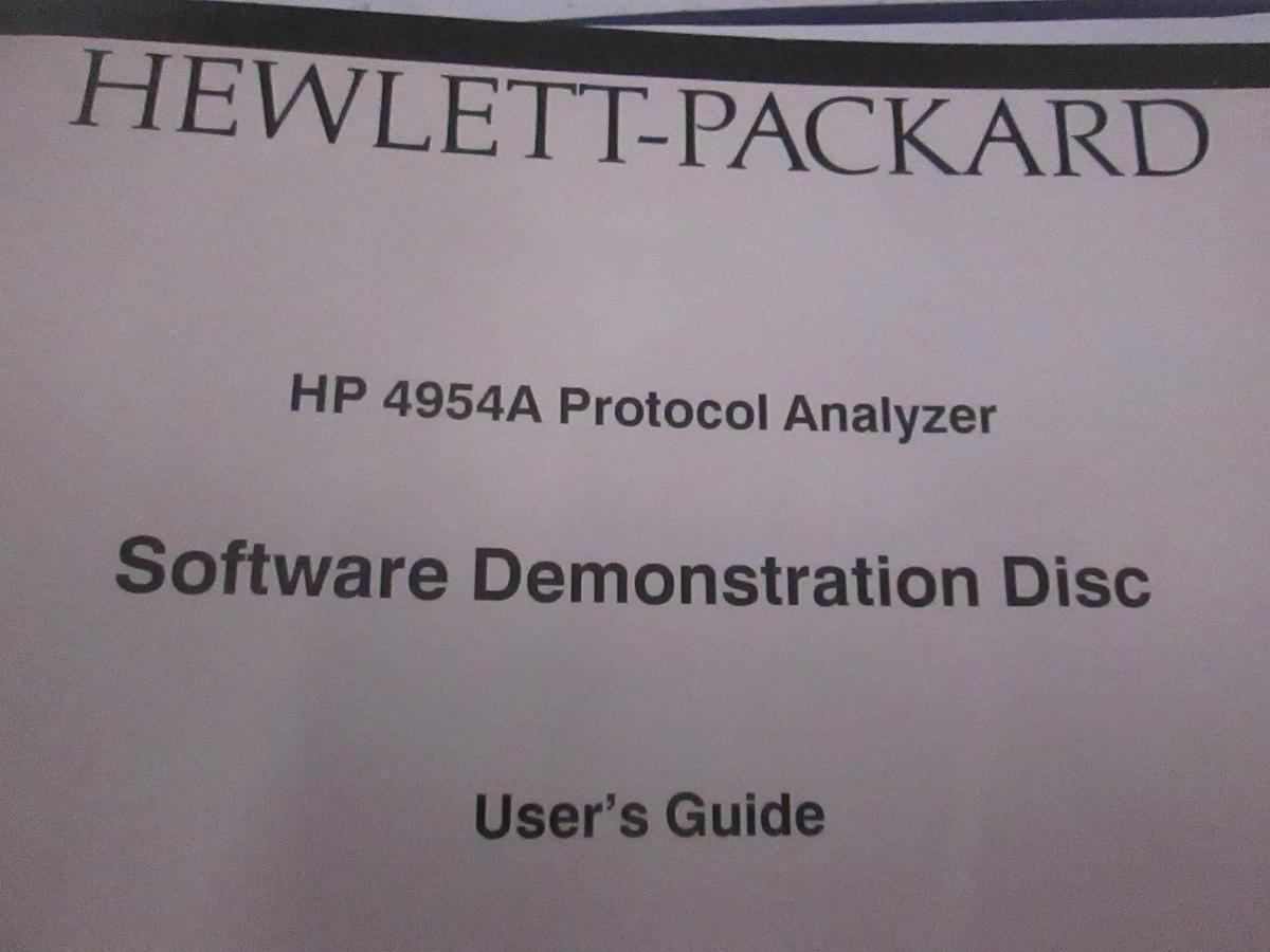 Used HP 4954A Protocol Analyzer Software Demonstration Disc User's Guide, Used