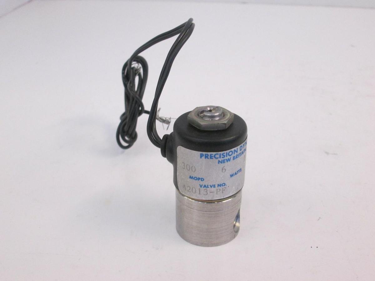 Used Precision Dynamics A2013-PF Solenoid 2-Way Valve, 300 PSIG, Used