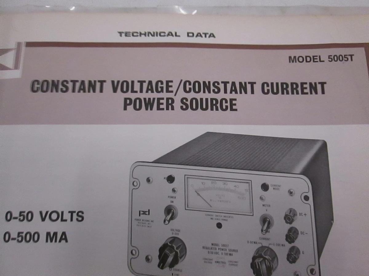 Used Power Designs Model 5005T Technical Data, Used