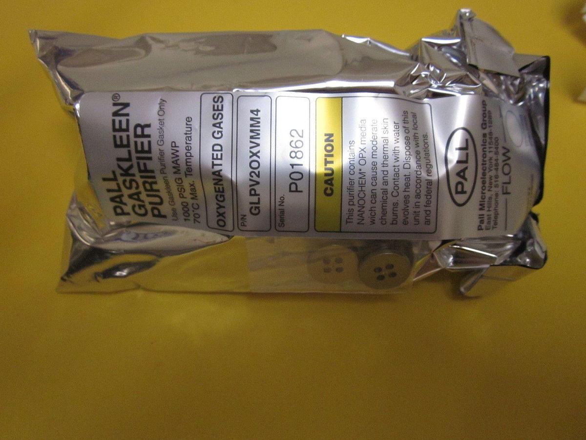 Used PALL Gaskleen Purifier, Oxygenated Gases, 1/4" M/M VCR Gasket Seal, GLPV2OXVMM4