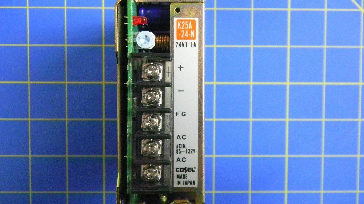 Used Cosel K25A-24-N Power Supply, 24VDC, 1.1A, 85~132V, Used
