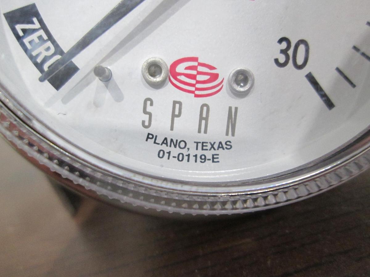 Used Span, 01-0119-E, 0-30 PSI, Gauge, Back Mount, New