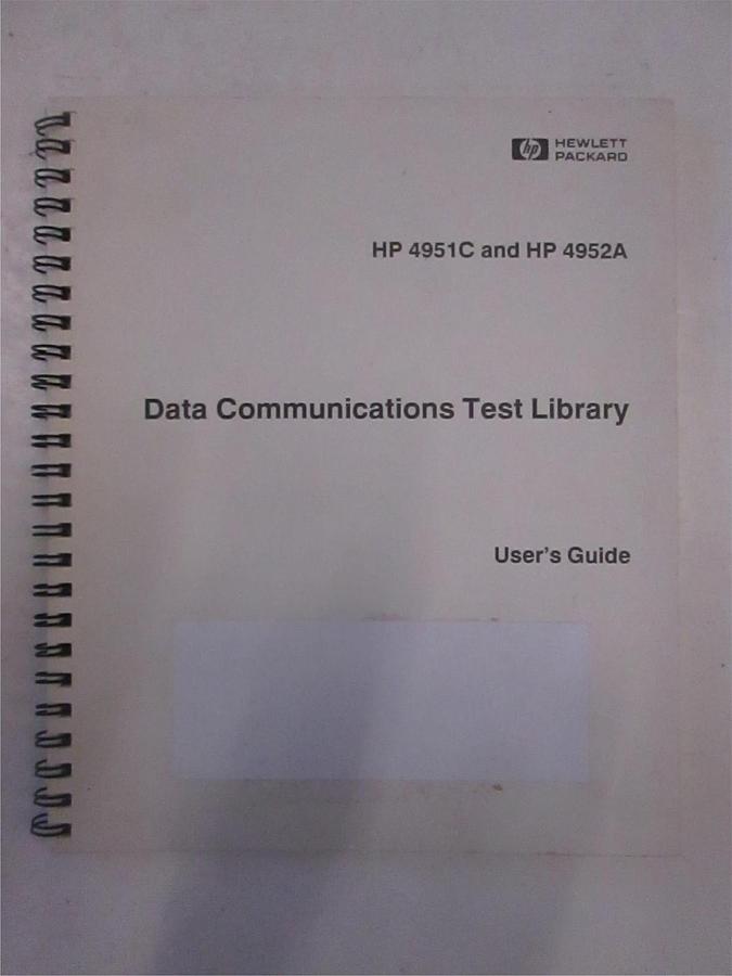Used HP Model 4951C and 4952A Data Communications Test Library User Guide, Used