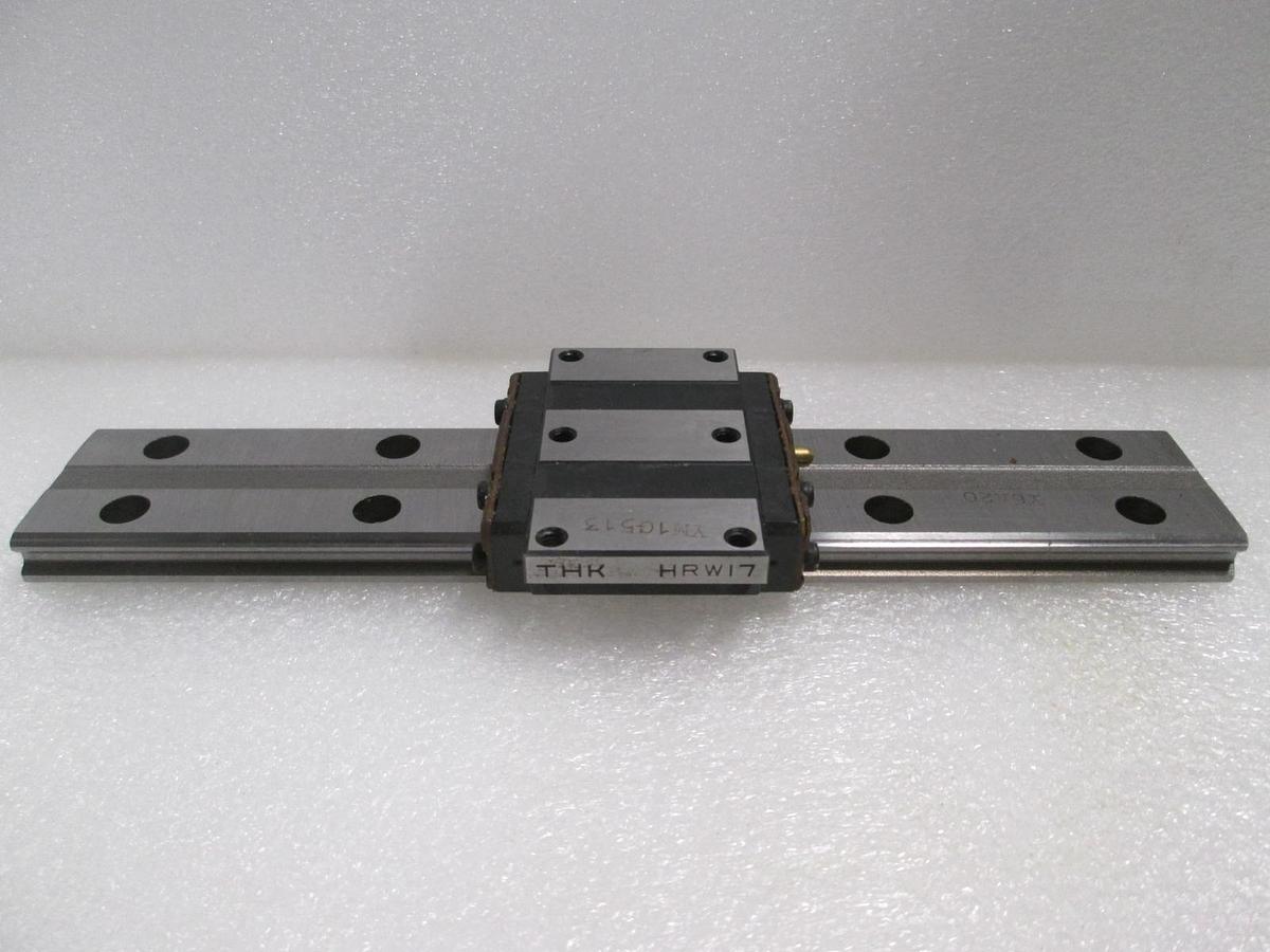 Used THK, HRW17, Linear Bearing Guide Block w/ Guide Rail, New
