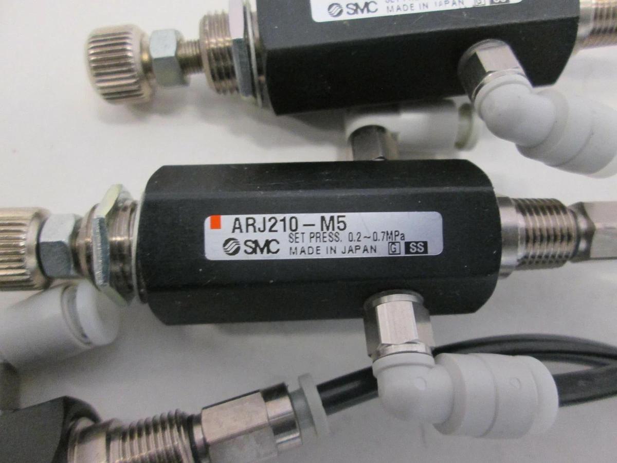 Used SMC, Mini Pressure Regulator, ARJ210-M5 w/ Gauge, Used, Lot of 3