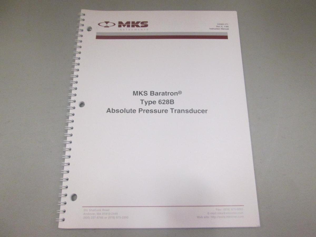 Used MKS, Type 628B Absolute Pressure Transducer Instruction Manual, 122431-P1, Used