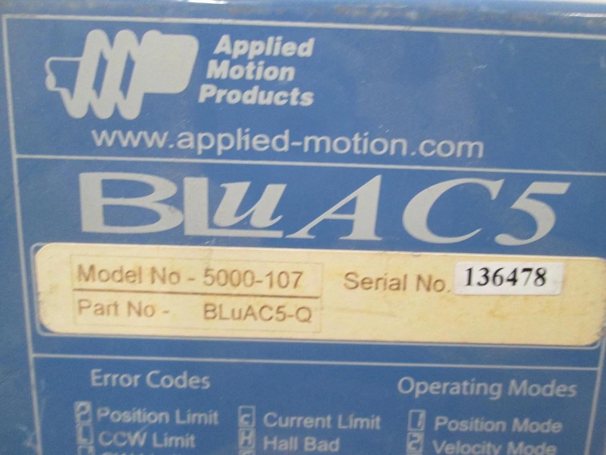 Used Applied Motion Products, 5000-107, BluAC5, Servo Driver, Used