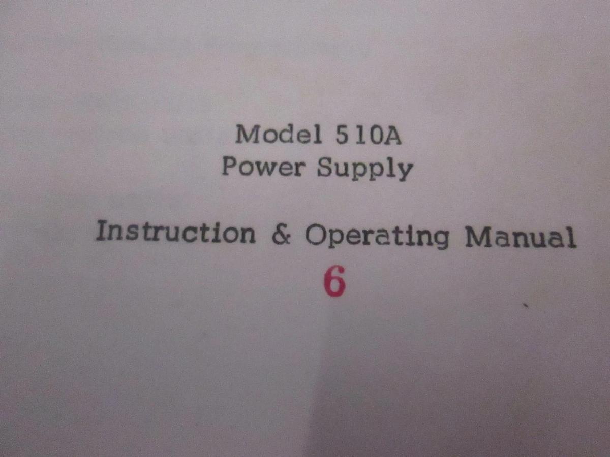 Used HP Model 510A Power Supply Instruction and Operating Manual, Used